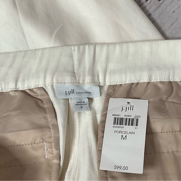 J Jill Love Linen Porcelain Pleated Side Zip Trousers Medium NWT - Picture 12 of 14
